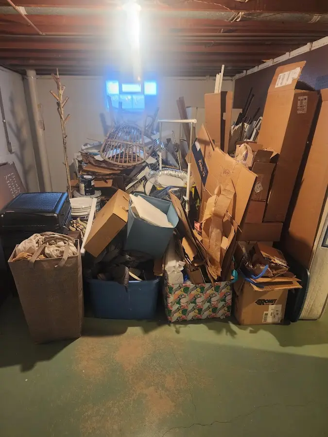 Roll-off dumpster container at job site for 8 Yard Dumpster Rental in Delta